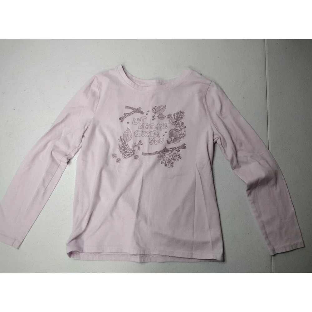 Cat & Jack Girls Long Sleeve Graphic Tee Bundle 4 Pack Floral Deer Nature Size S
